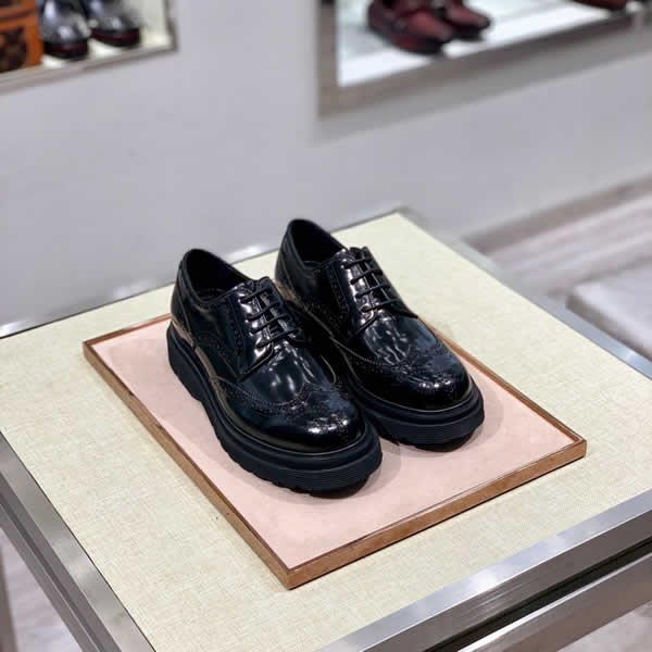 Prada Luxury business Oxford leather shoes office flat shoes footwear men